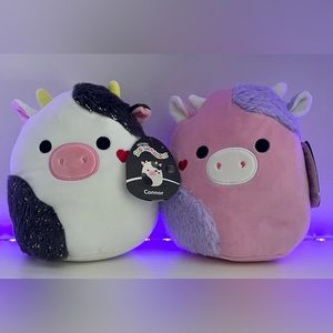 Squishmallow 8” Patty And & Connor the Cow Select Series Valentines Bundle
